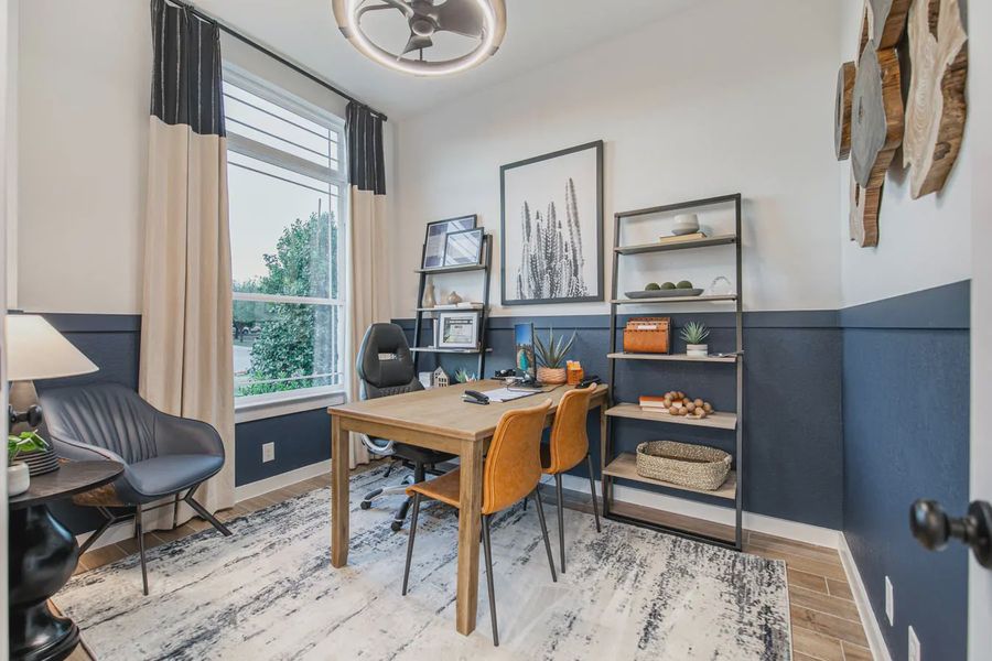 Representative furnished interior of a home built from the Lyndon by Chesmar Homes in Stream Waters, Buda (Image 9).