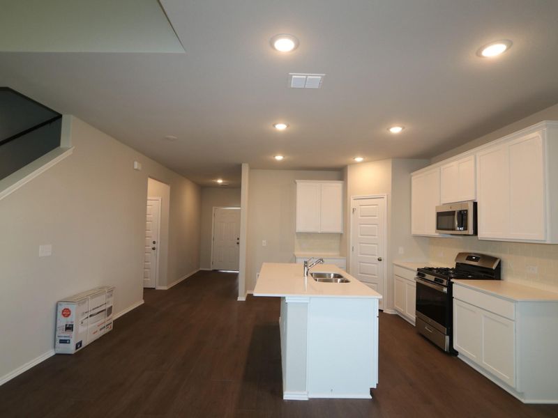 Furnished interior view inside a new home in Cascades at Onion Creek, Austin (Image 9). Furnished interior view inside a new home in Cascades at Onion Creek, Austin (Image 9).