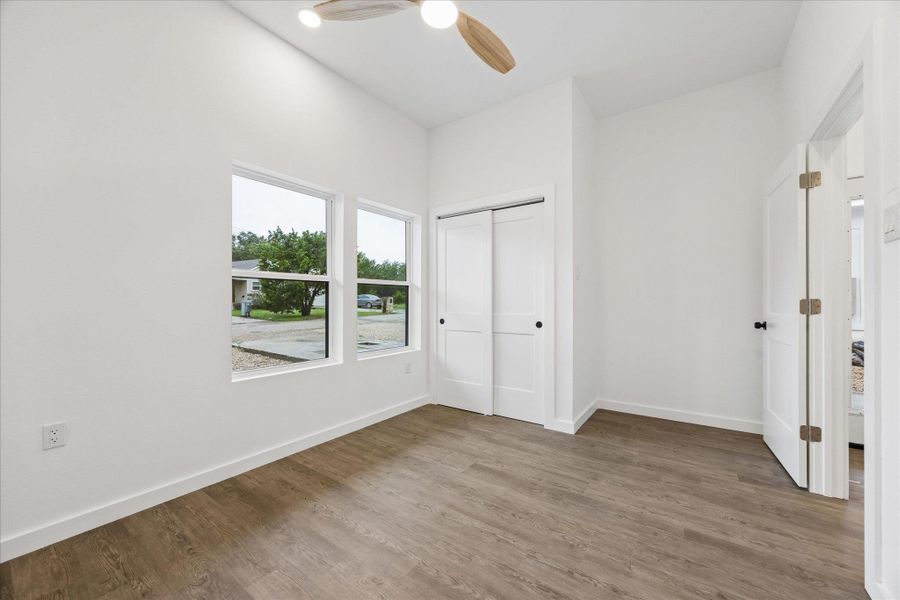 A quiet retreat with durable flooring and natural illumination.