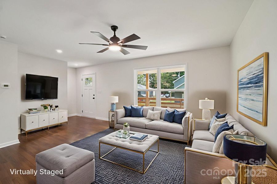 Virtually staged Living Room