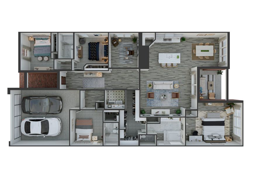 2D floor plan layout for the Starling by Tri Pointe Homes in Pecan Ridge, Fulshear, TX (Image 4).