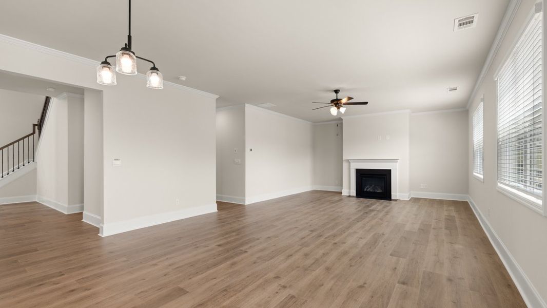 Representative unfurnished interior of a home built from the Westerly by D.R. Horton in Butner Estates, South Fulton (Image 20). Representative unfurnished interior of a home built from the Westerly by D.R. Horton in Butner Estates, South Fulton (Image 20).
