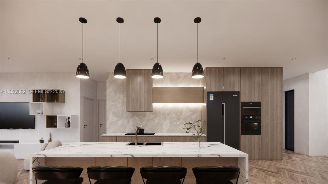 Furnished interior view inside a new home in , Miami (Image 7). Furnished interior view inside a new home in , Miami (Image 7).