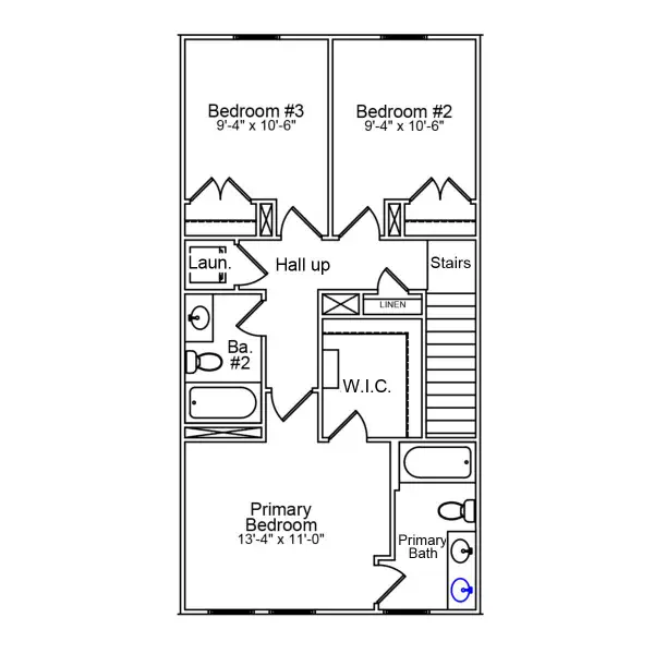 2D floor plan layout of this home in Avenue One, Castle Hayne, NC (Image 4).