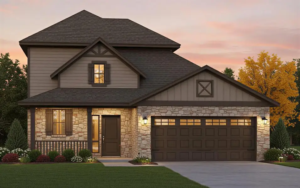 Representative exterior photo of a completed home built from the Chippewa by CastleRock Communities in Homestead, Schertz, TX (Image 2).