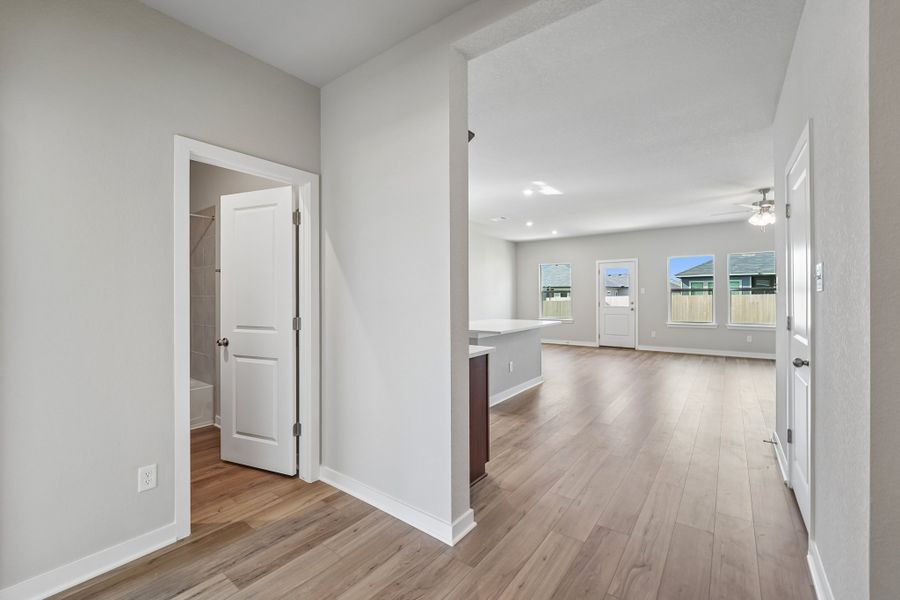 Representative unfurnished interior of a home built from the Guadalupe by Omega Builders in Hillside Village, Temple (Image 7).