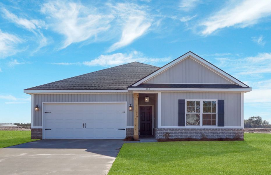 Representative exterior photo of a completed home built from the The Powell by RTS Homes in The Village at Sassafras, Allenhurst, GA (Image 2).