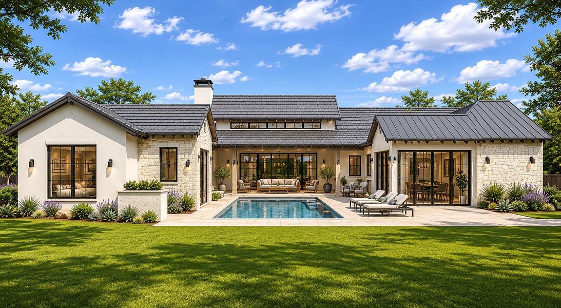 Rendering shown is conceptual only. Builder offers multiple custom designs at a variety of price points, or bring your own builder. To further explore build options by Adam Patterson of Patterson Custom Homes, ask listing agent to set up a private consultation and arrange tours of two nearby homes available to walk through, including the Canyon Club model home within The Landings and the home shown here. See floor plan shown here with the stunning optional 900+ sq ft casita spa, also available to see in person nearby. See remarks for details.