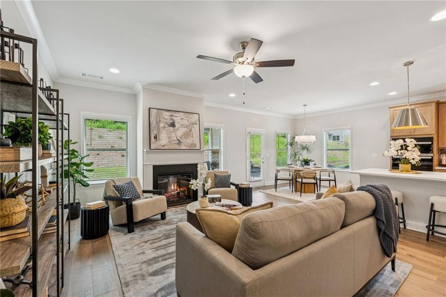 Furnished interior view inside a new home in , Flowery Branch (Image 16). Furnished interior view inside a new home in , Flowery Branch (Image 16).