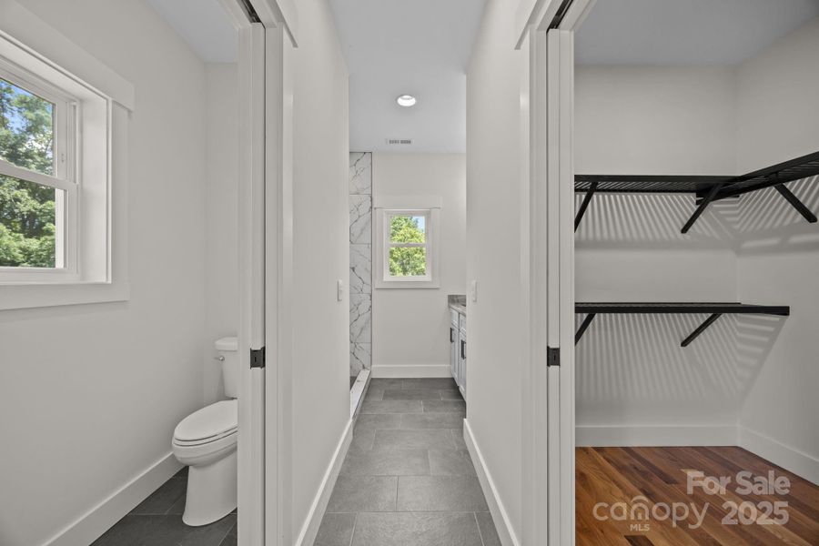 Primary bath and walk in closet