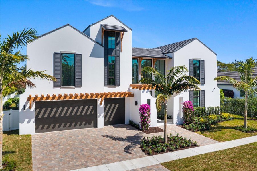 Front exterior of a new home in , Boca Raton, FL, highlighting curb appeal (Image 44). Front exterior of a new home in , Boca Raton, FL, highlighting curb appeal (Image 44).