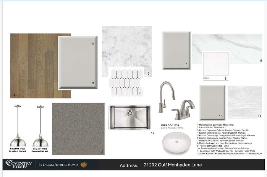 Sample of building materials used in homes in Bridgeland, Cypress (Image 3). Sample of building materials used in homes in Bridgeland, Cypress (Image 3).