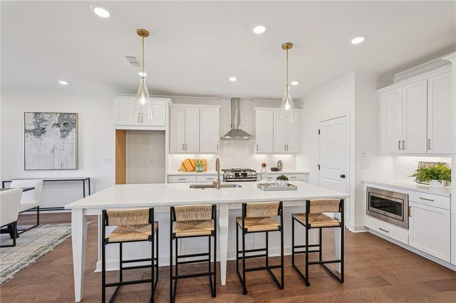 Furnished interior view inside a new home in Millcroft Townhomes, Buford (Image 17). Furnished interior view inside a new home in Millcroft Townhomes, Buford (Image 17).