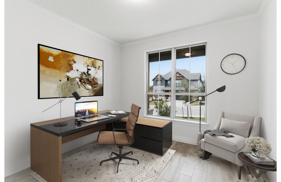 Representative furnished interior of a home built from the Hillsboro by Pulte Homes in Corley Farms, Boerne (Image 7).