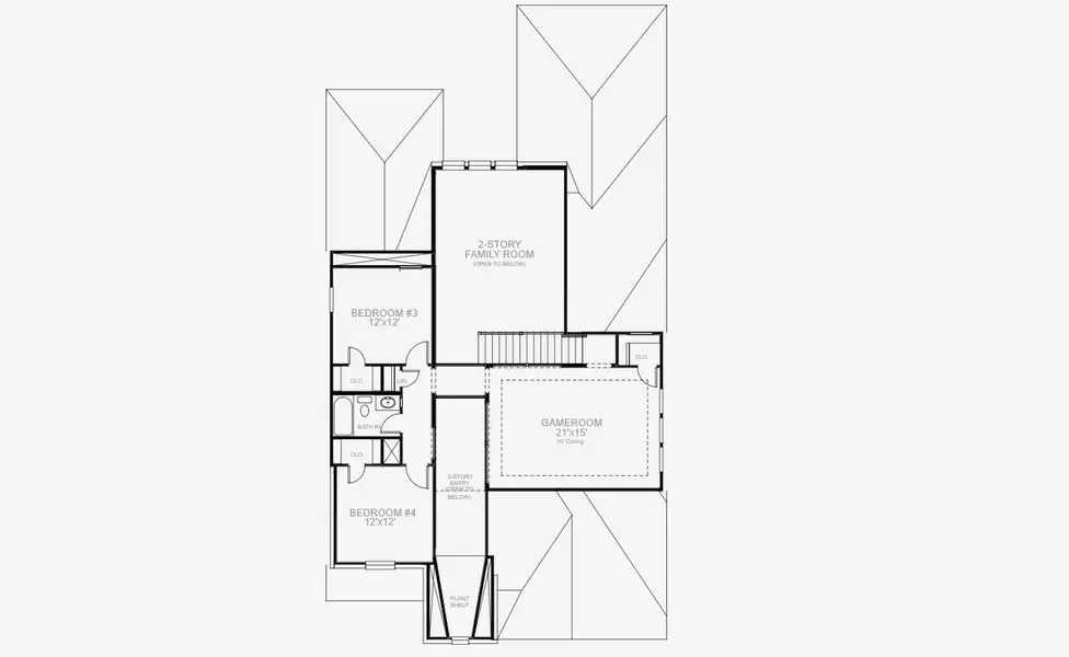 2D floor plan layout for the 2797W by Perry Homes in Legacy 50', League City, TX (Image 4). 2D floor plan layout for the 2797W by Perry Homes in Legacy 50', League City, TX (Image 4).