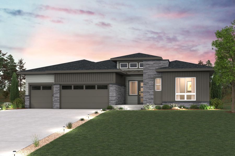 A house with a driveway.