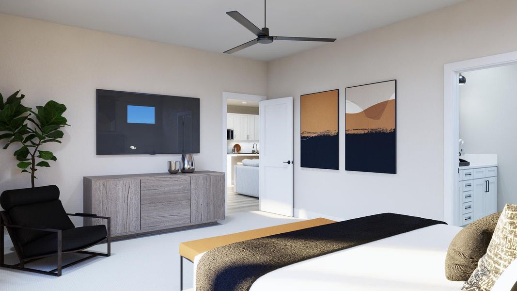 Primary Bedroom | Javen | Sage Collection – Freedom at Anthem in Kyle, TX by Landsea Homes Primary Bedroom | Javen | Sage Collection – Freedom at Anthem in Kyle, TX by Landsea Homes