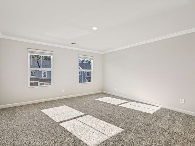 Spacious, unfurnished interior of a new home in Crossrail Station, Mooresville (Image 13). Spacious, unfurnished interior of a new home in Crossrail Station, Mooresville (Image 13).
