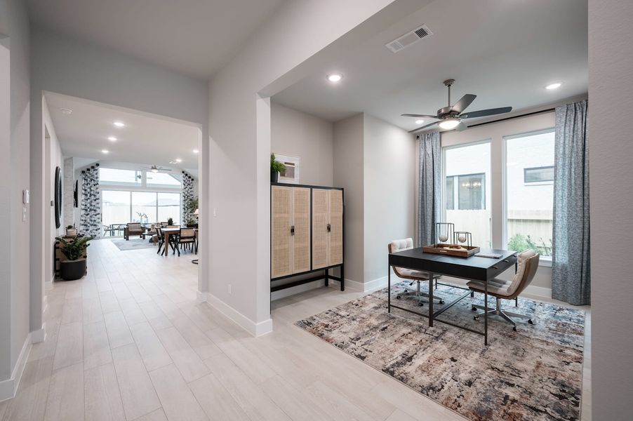 Representative furnished interior of a home built from the Falcon by Tri Pointe Homes in Pecan Ridge, Fulshear (Image 45).