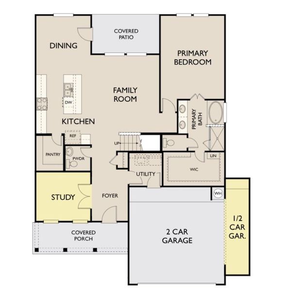 2D floor plan layout of this home in Cedar Pointe, Crosby, TX (Image 3).
