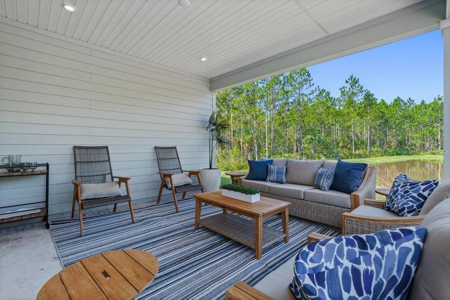 Exterior details and patio area of a home in Seminole Palms, Palm Coast (Image 32).