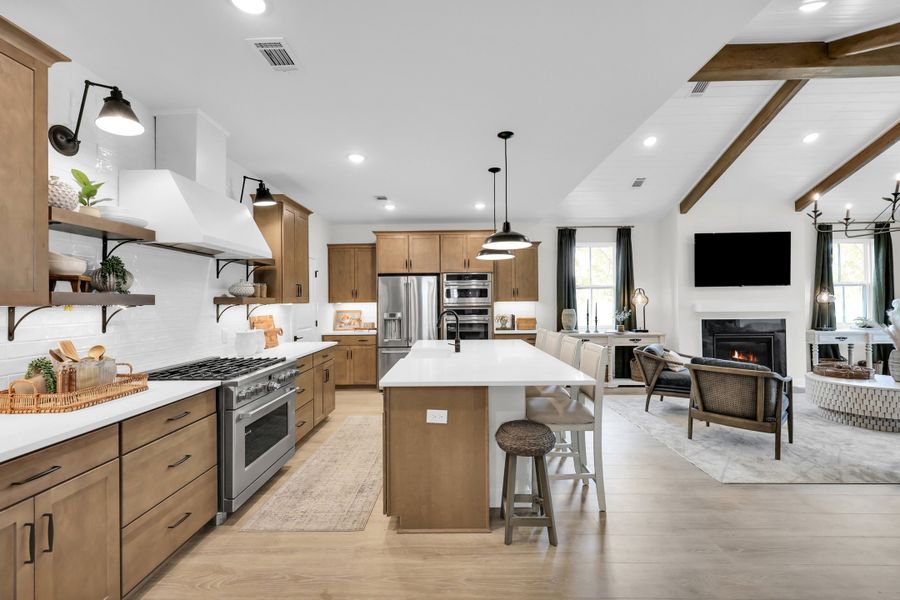 Kitchen with quartz island and countertops Kitchen with quartz island and countertops
