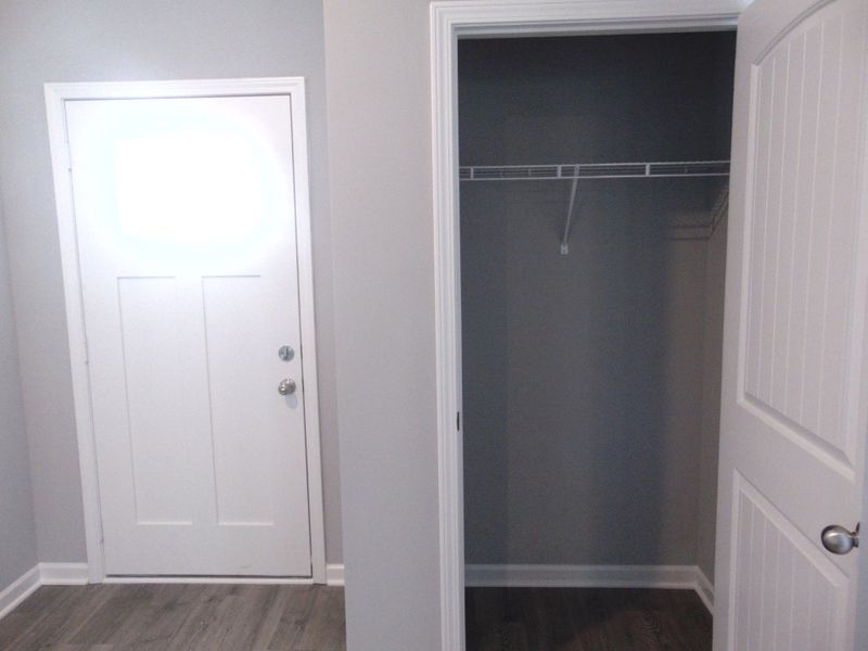On your way into your new home, you will have a convenient coat closet for you and your guests to store bags, coats, and or shoes.