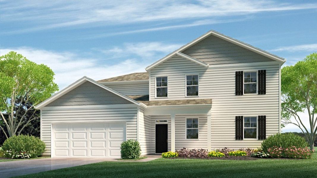 Representative exterior photo of a completed home built from the Fairview by D.R. Horton in Cypress Landing, Hardeeville, SC (Image 1). Representative exterior photo of a completed home built from the Fairview by D.R. Horton in Cypress Landing, Hardeeville, SC (Image 1).