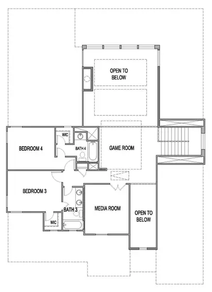 2D floor plan layout of this home in Santa Rita Ranch, Liberty Hill, TX (Image 6).