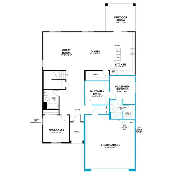 Floor 1: Multi-Gen Suite Option