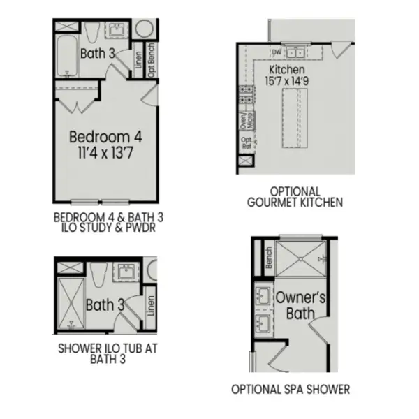 2D floor plan layout for the The Avery Interior by Davidson Homes LLC in Camden Park, Knightdale, NC (Image 4).