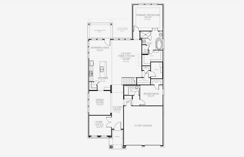 2D floor plan layout for the 2797W by Perry Homes in Meraki, Forney, TX (Image 4). 2D floor plan layout for the 2797W by Perry Homes in Meraki, Forney, TX (Image 4).