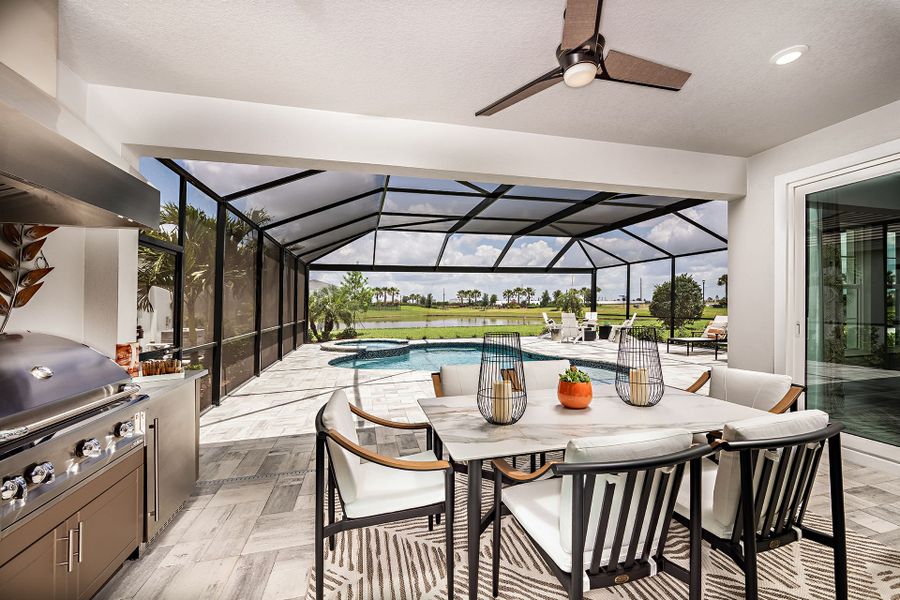 Representative furnished interior of a home built from the Pelican by Homes by WestBay in Crosswind Ranch, Parrish (Image 17).