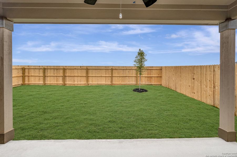 Exterior details and patio area of a home in Park Place, New Braunfels (Image 22).