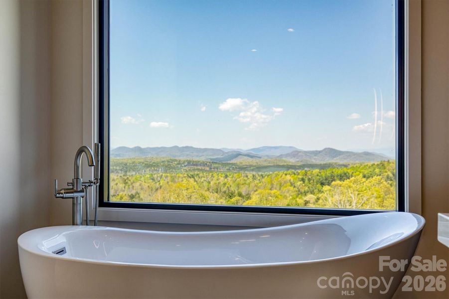 Soaking tub with a view