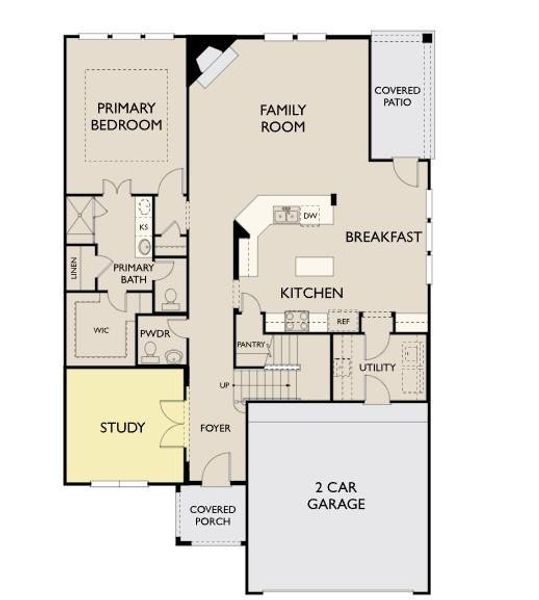 2D floor plan layout of this home in Westland Ranch, League City, TX (Image 3).