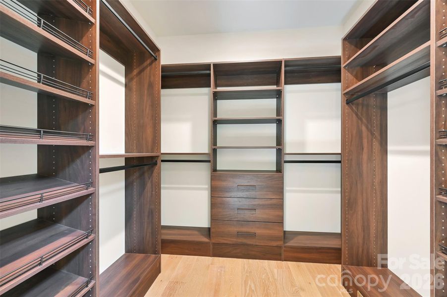 custom closet with primary