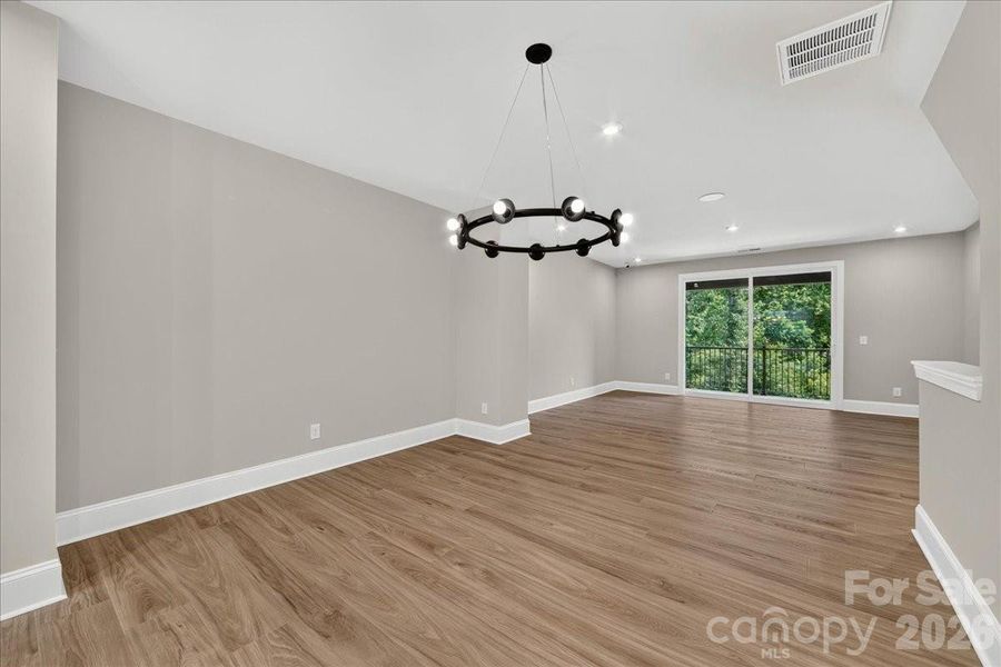 Dining room with chandelier Dining room with chandelier