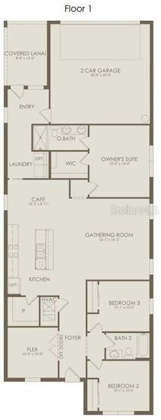 2D floor plan layout of this home in EverBe, Orlando, FL (Image 2). 2D floor plan layout of this home in EverBe, Orlando, FL (Image 2).