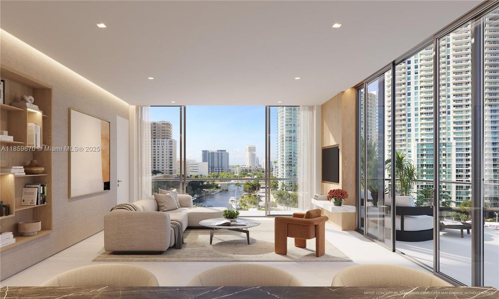 Furnished interior view inside a new home in , Fort Lauderdale (Image 7).