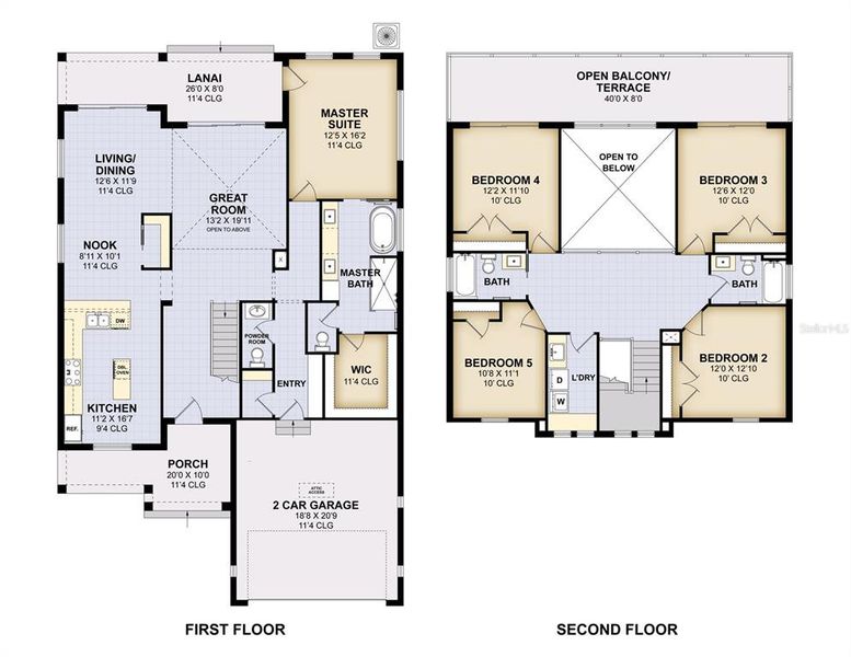 2D floor plan layout of this home in , Apollo Beach, FL (Image 1).