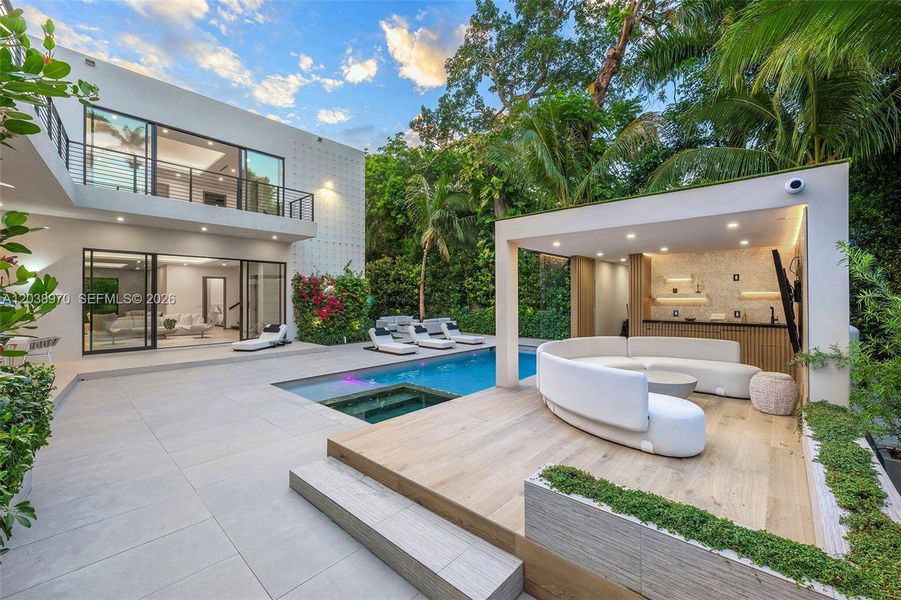 Exterior details and patio area of a home in , Miami (Image 21). Exterior details and patio area of a home in , Miami (Image 21).