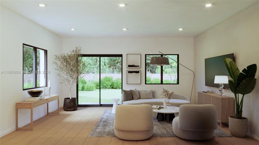 Furnished interior view inside a new home in , Miami (Image 3).