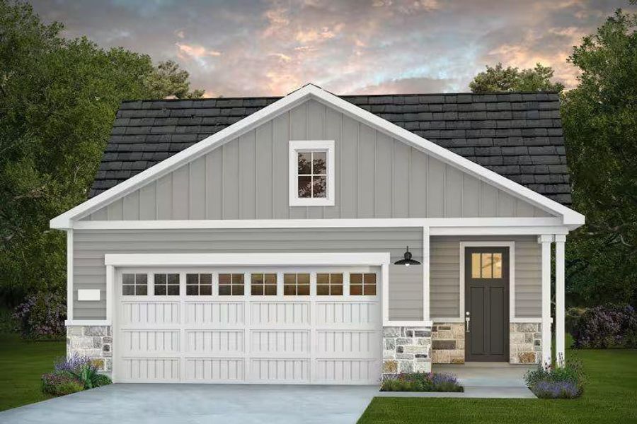 Front exterior of a new home in Del Webb in Chambers Creek, Willis, TX, highlighting curb appeal (Image 1). Front exterior of a new home in Del Webb in Chambers Creek, Willis, TX, highlighting curb appeal (Image 1).