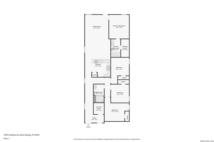 2D floor plan layout of this home in Spring Grove, St. Hedwig, TX (Image 4).