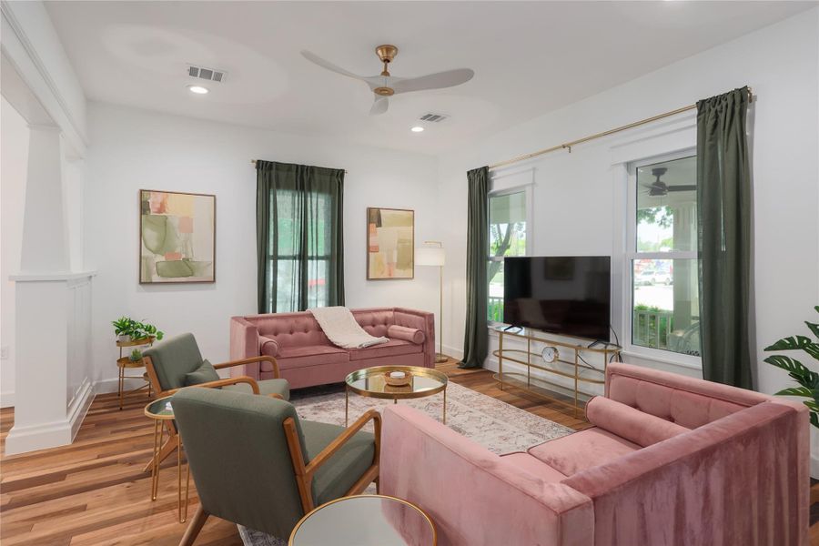 Tranquil lounging and gathering living room. Tranquil lounging and gathering living room.