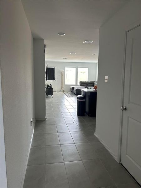 Hall with tile patterned floors Hall with tile patterned floors