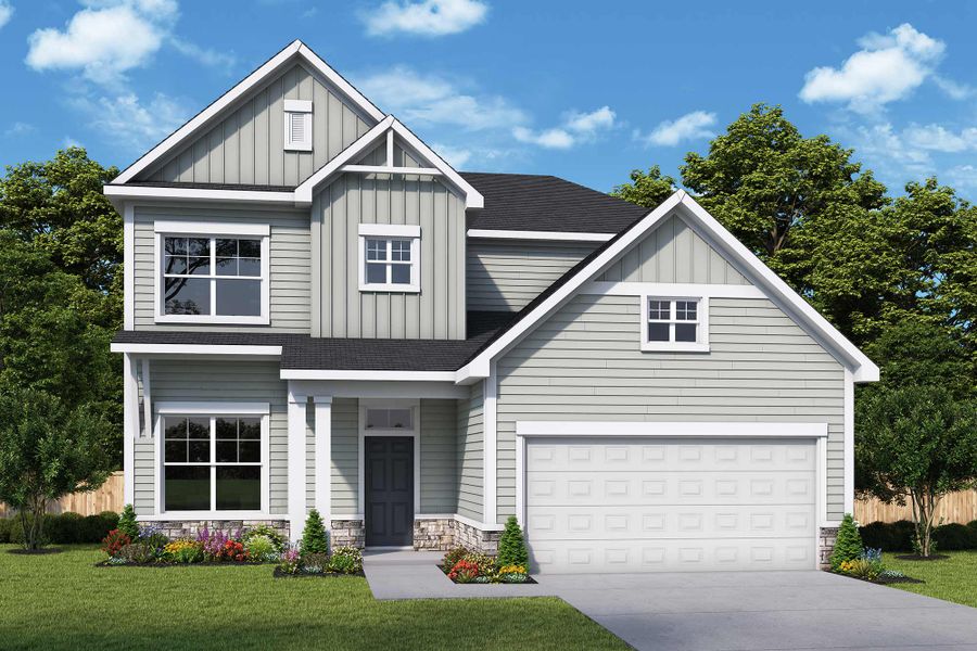 Representative exterior photo of a completed home built from the The Gregory by David Weekley Homes in Heritage Green – The Signature Collection, Columbia, TN (Image 1). Representative exterior photo of a completed home built from the The Gregory by David Weekley Homes in Heritage Green – The Signature Collection, Columbia, TN (Image 1).