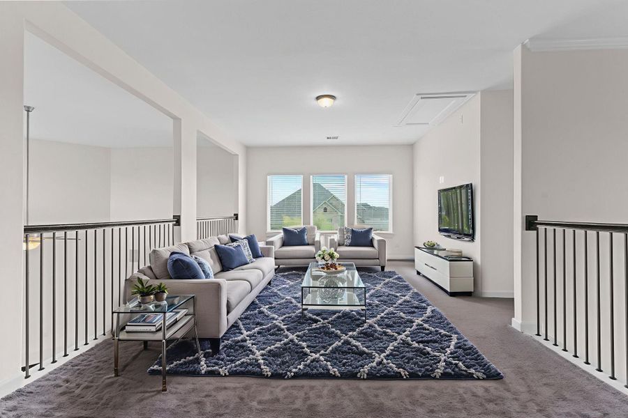 Upstairs you will discover the wonderful game room. Large enough for that pool table you may have always wanted! Upstairs you will discover the wonderful game room. Large enough for that pool table you may have always wanted!