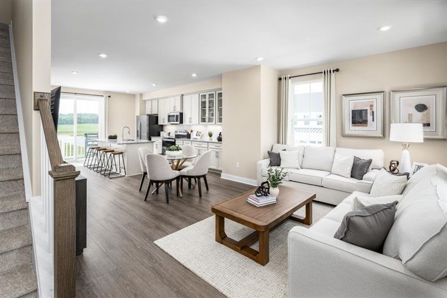 Representative furnished interior of a home built from the Bruckner Quick Move In by Ryan Homes in Stowe Branch Townhomes, Charlotte (Image 14). Representative furnished interior of a home built from the Bruckner Quick Move In by Ryan Homes in Stowe Branch Townhomes, Charlotte (Image 14).